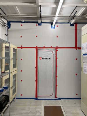 Trockenbau-Staubschutzwand